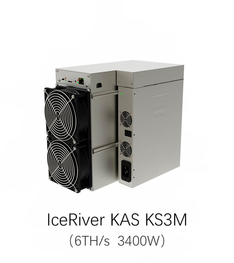 Second Hand IceRiver KAS KS3M 6TH/S 3400W/h KAS Coin Asic Mining Machine Cryptocurrency Kaspa