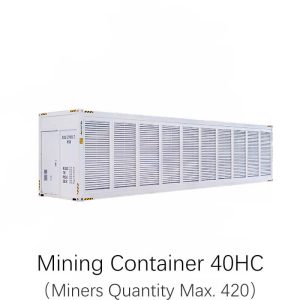 Fan Cooling Mobile Mining Container 40HC MAX. Support 420pcs Miners